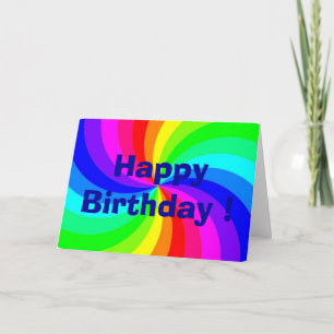 TARJETA "FELIZ CUMPLEAÑOS" ESPIRAL DE RAINBOW