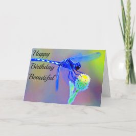 Tarjeta Feliz cumpleaños Espíritu de libélula azul