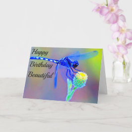 Tarjeta Feliz cumpleaños Espíritu de libélula azul