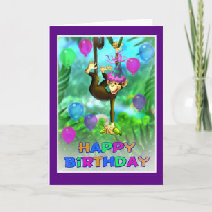 Tarjeta Feliz cumpleaños estilo jungla 002