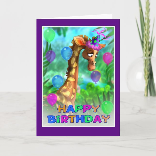 Tarjeta Feliz cumpleaños estilo jungla 005 (Anverso)