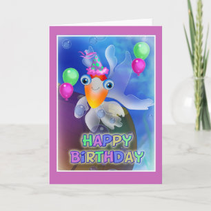 Tarjeta Feliz cumpleaños estilo pescado 002