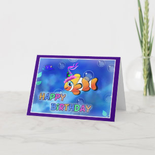 Tarjeta Feliz cumpleaños estilo pescado 013