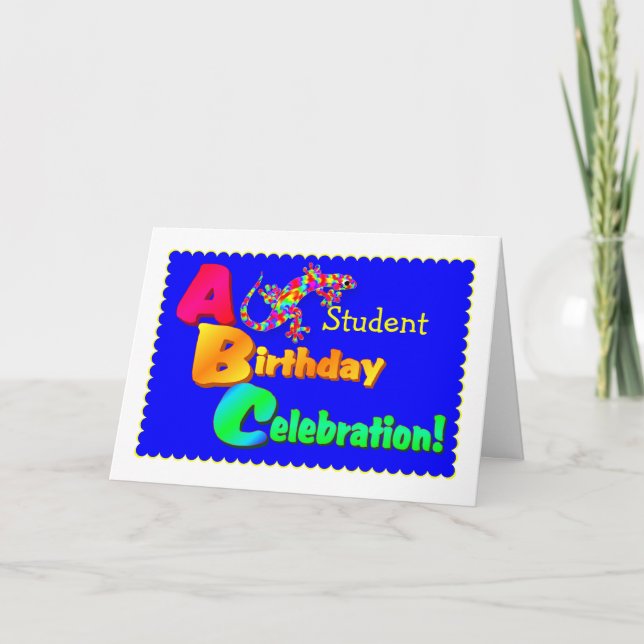 Tarjeta Feliz cumpleaños, estudiante Salamander (Anverso)