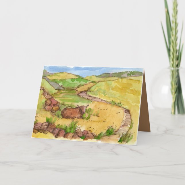 Tarjeta Feliz cumpleaños, favorito Guy Cowboy Horseshoes (Anverso)