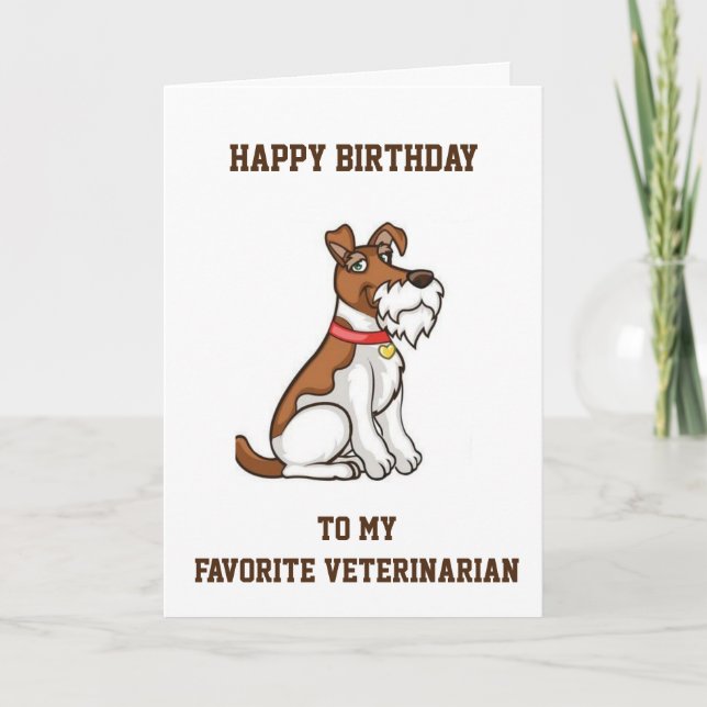TARJETA **FELIZ CUMPLEAÑOS** FAVORITO **VETERINARIO** (Anverso)
