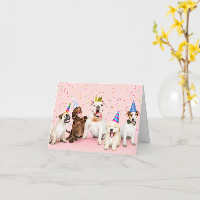 Tarjeta Feliz cumpleaños Fiesta Animal (flor amarilla)