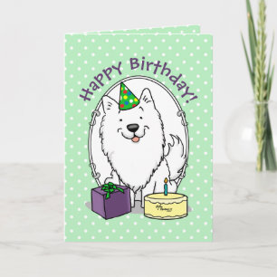 Tarjeta Feliz cumpleaños Fiesta estadounidense Eskimo Dog 