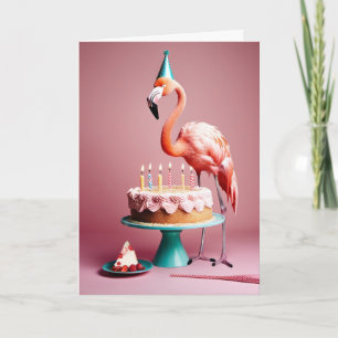 Tarjeta Feliz cumpleaños Flamingo