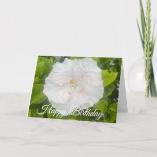 Tarjeta Feliz Cumpleaños Flor Blanca