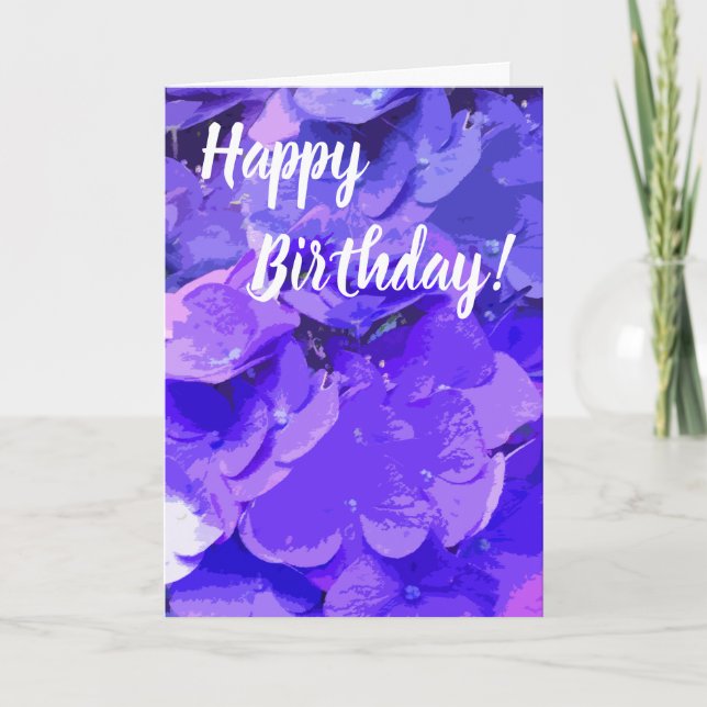 Tarjeta *~* Feliz cumpleaños Flor de hidrangea floral (Anverso)