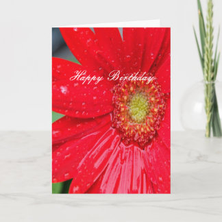 Tarjeta Feliz Cumpleaños Flor Roja