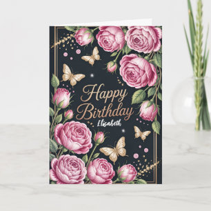 Tarjeta Feliz Cumpleaños Floral
