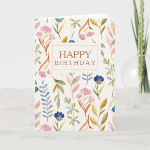 Tarjeta Feliz cumpleaños floral