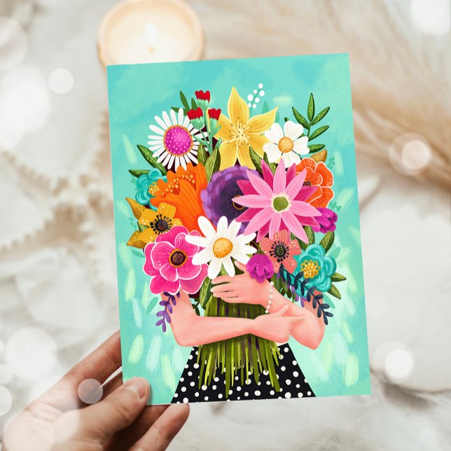 Tarjeta Feliz cumpleaños Floral Bouquet Mujer Madre Madre (Subido por el creador)