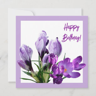 Tarjeta Feliz cumpleaños floral morado brillante boho colo