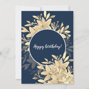 Tarjeta Feliz Cumpleaños Floral Rústico Sepia Marinerito