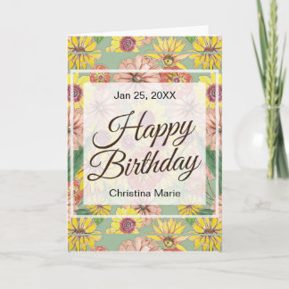 Tarjeta Feliz cumpleaños, flores de Zambia