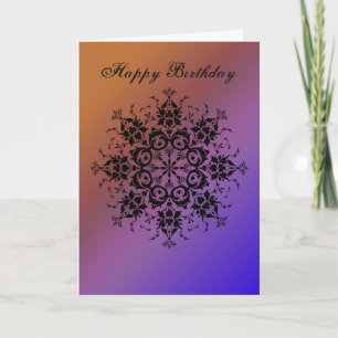 Tarjeta - Feliz cumpleaños - Flourish general del damasco