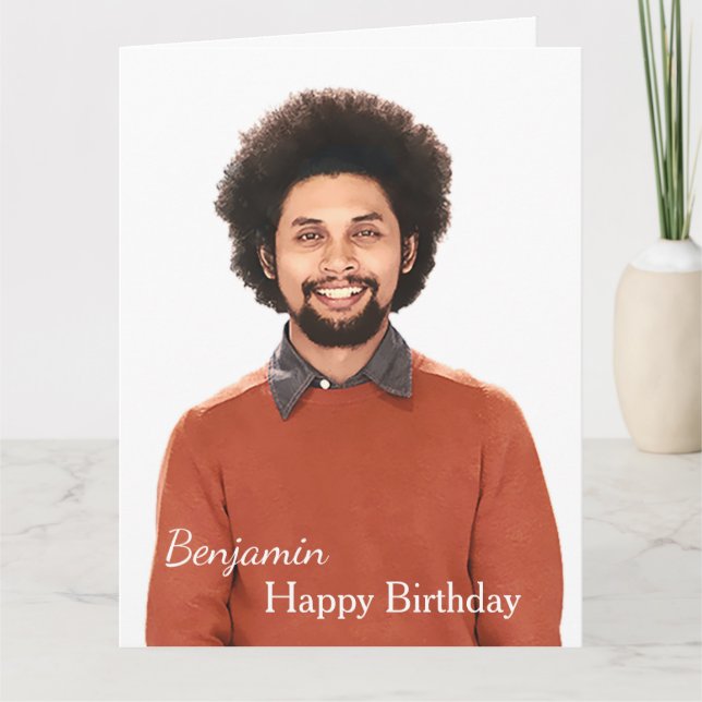Tarjeta Feliz cumpleaños foto Big 8.5" x 11" Personalizaci (Anverso)