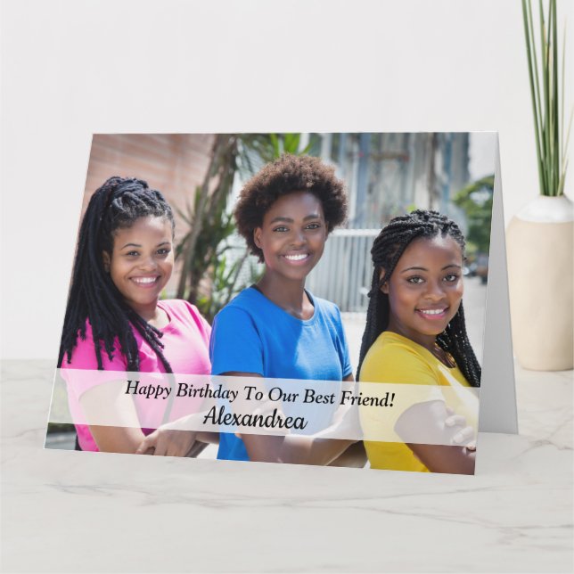 Tarjeta Feliz cumpleaños, foto de Girlfriend Buddy Big Per (Anverso)