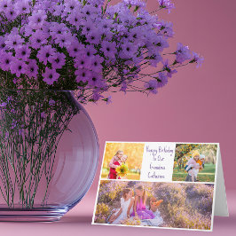 Tarjeta Feliz cumpleaños foto de los nietos de la abuela P