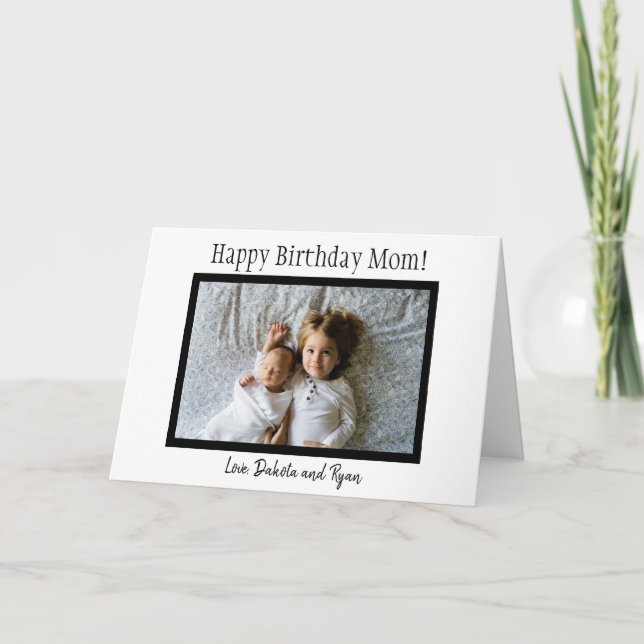 Tarjeta Feliz cumpleaños, foto de mamá (Anverso)