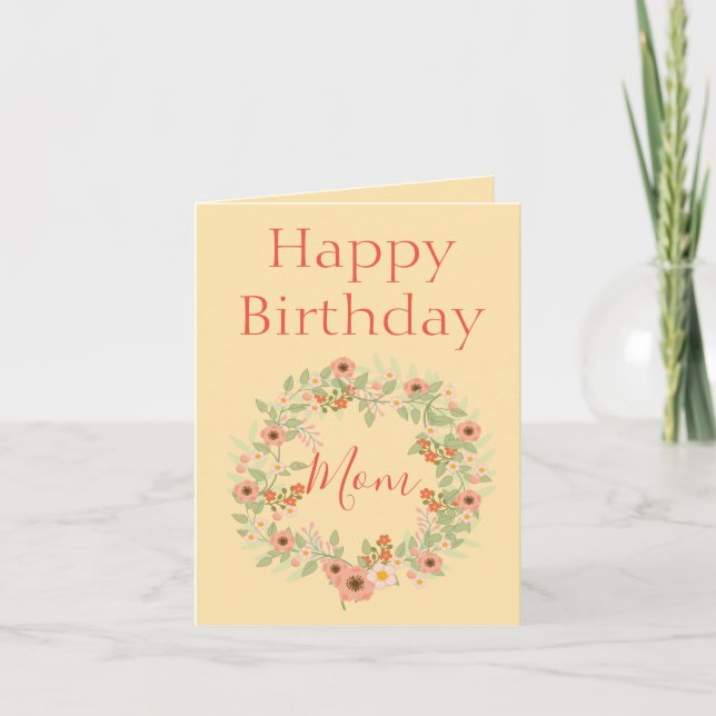 Tarjeta Feliz cumpleaños, foto de mamá adentro (Anverso)