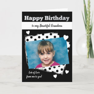 Tarjeta Feliz cumpleaños foto en blanco y negro de la abue