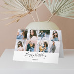 Tarjeta Feliz cumpleaños, foto moderna<br><div class="desc">La moderna tarjeta de felicitación de cumpleaños Happy incluye 10 fotos. 8 en la parte delantera,  1 en el interior y 1 en la parte posterior de la tarjeta.</div>