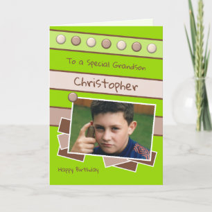 Tarjeta Feliz cumpleaños foto verde y marrón