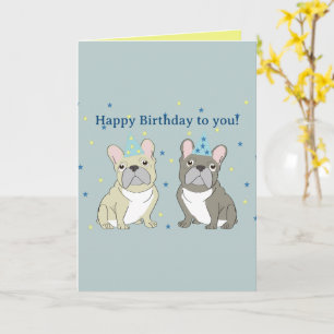 Tarjeta Feliz cumpleaños French, bulldog