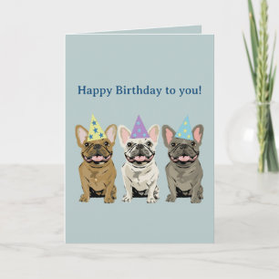 Tarjeta Feliz cumpleaños French, bulldog