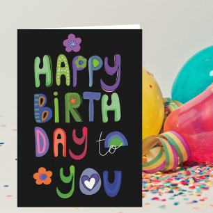 Tarjeta Feliz Cumpleaños Fun Colorous