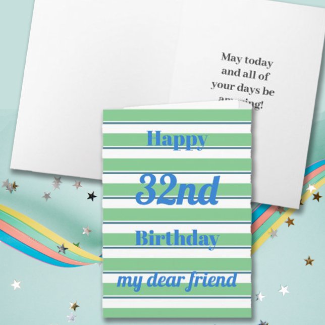 Tarjeta Feliz Cumpleaños Fun Pop Bold Green Stripes Typo (Subido por el creador)