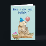Tarjeta Feliz cumpleaños Funny Beaver<br><div class="desc">Este diseño se creó a través del arte digital. Puede ser personalizado en el área de proporcionar o personalizar eligiendo la opción de pulsar para personalizar y cambiando el nombre, las iniciales o las palabras. También puede cambiar el color y estilo del texto o eliminar el texto para un diseño...</div>