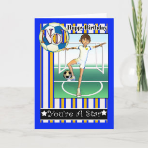 Tarjeta Feliz cumpleaños, fútbol no1, fútbol