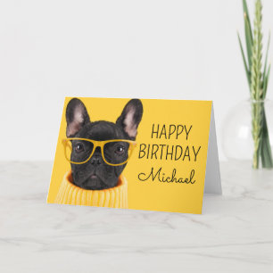 Tarjeta Feliz Cumpleaños   Gafas de sol de Bulldog Francés