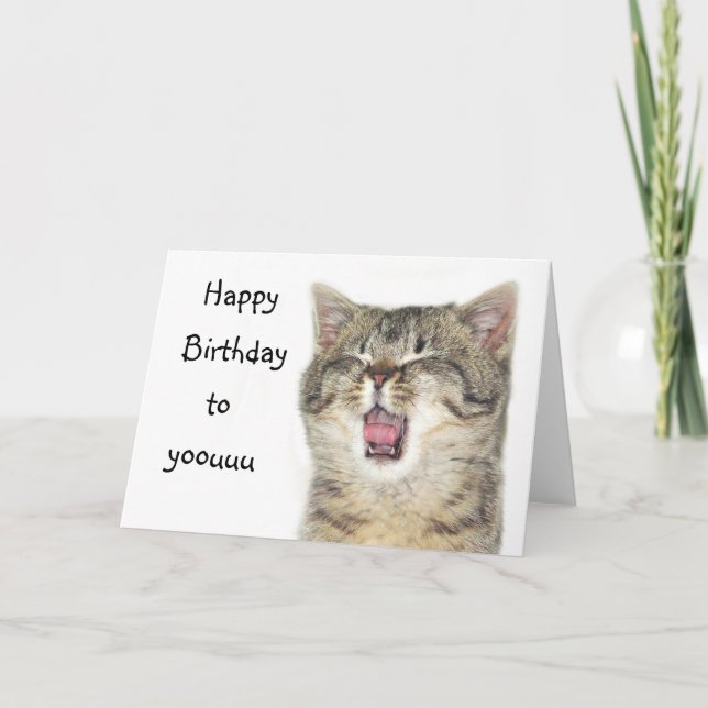 Tarjeta Feliz cumpleaños gatito (Anverso)