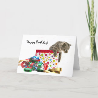 Tarjeta Feliz cumpleaños gatito