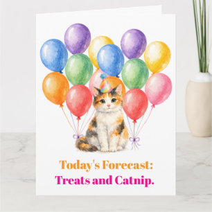 Tarjeta Feliz Cumpleaños Gato Calico Mascota