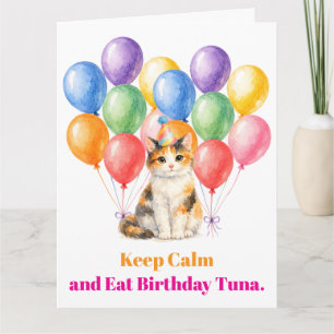 Tarjeta Feliz Cumpleaños Gato Calico Mascota