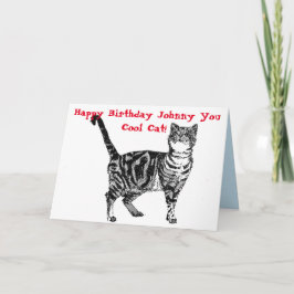 Tarjeta Feliz Cumpleaños Gato Tabby Genial Cumpleaños Homb