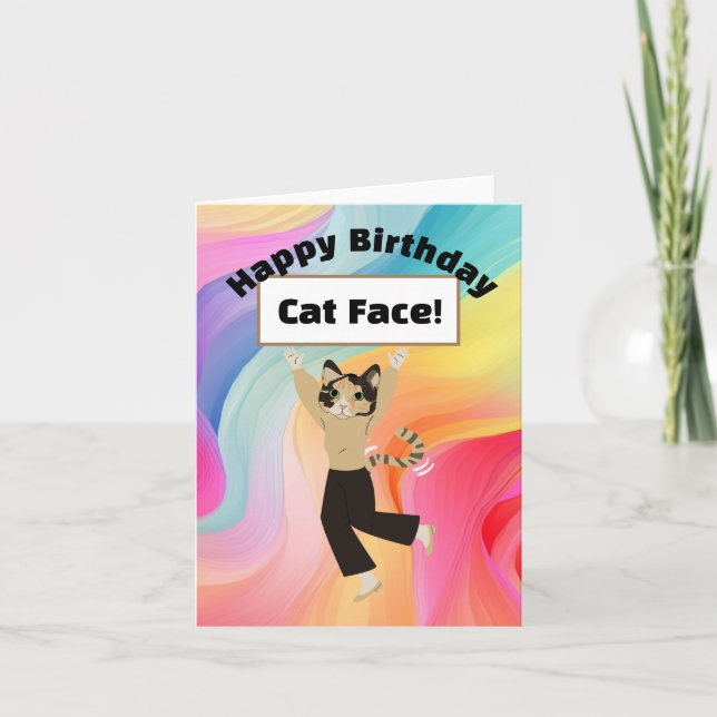 Tarjeta Feliz cumpleaños gatos felinos personalizados masc (Anverso)