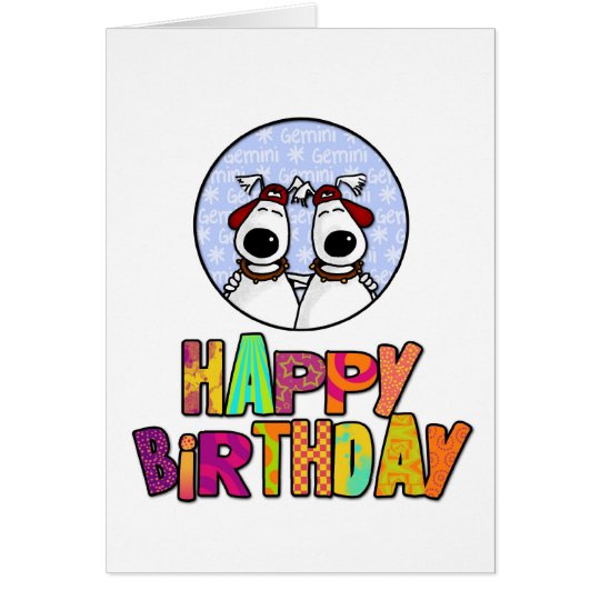 Tarjeta Feliz cumpleaños - géminis