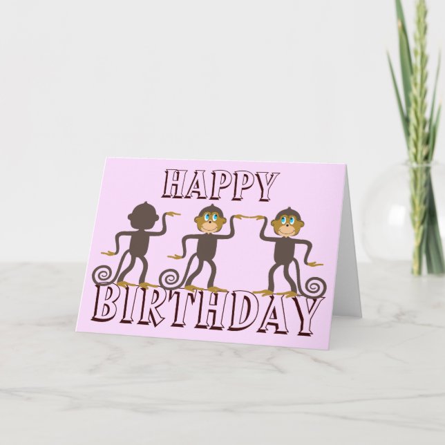 Tarjeta Feliz cumpleaños girado de safari (Anverso)