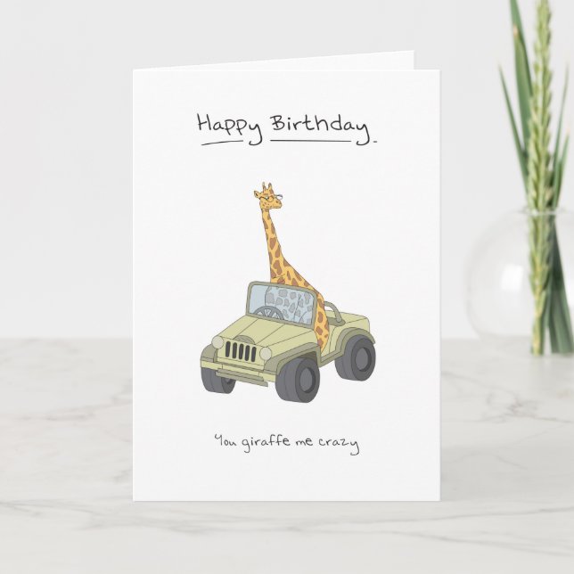 Tarjeta Feliz cumpleaños - Giraffe (Anverso)