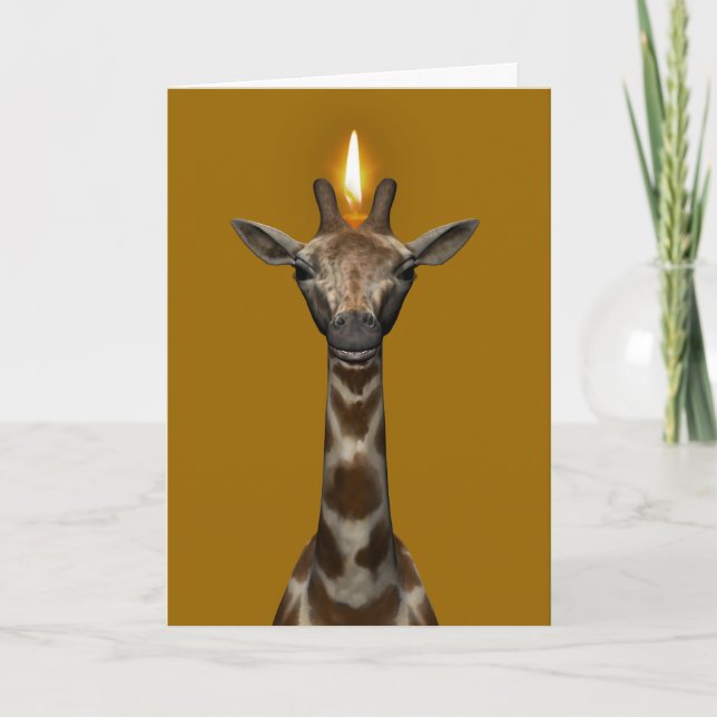 Tarjeta Feliz cumpleaños Giraffe (Anverso)
