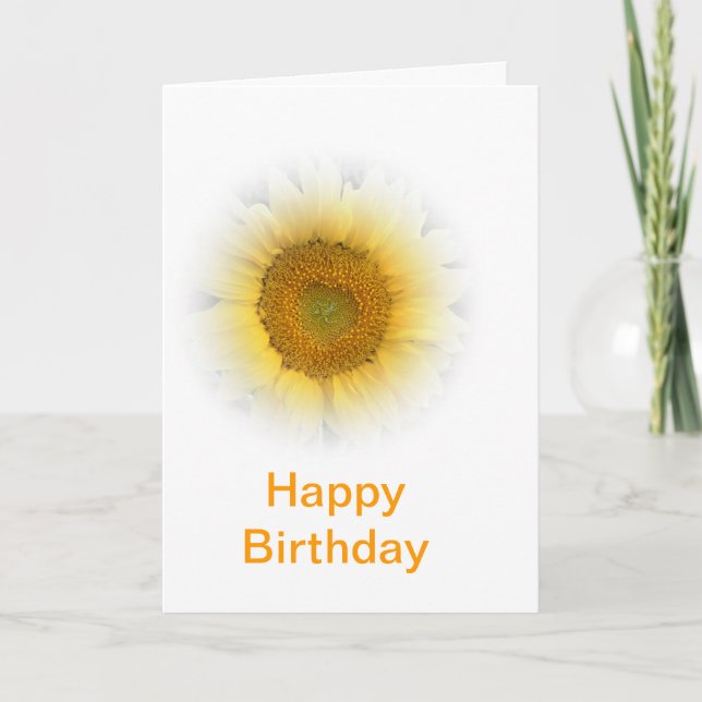 Tarjeta Feliz cumpleaños girasol (Anverso)