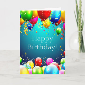 Tarjeta Feliz cumpleaños - Globos de color azul - Personal